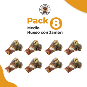 Medio hueso con loncha de jamón